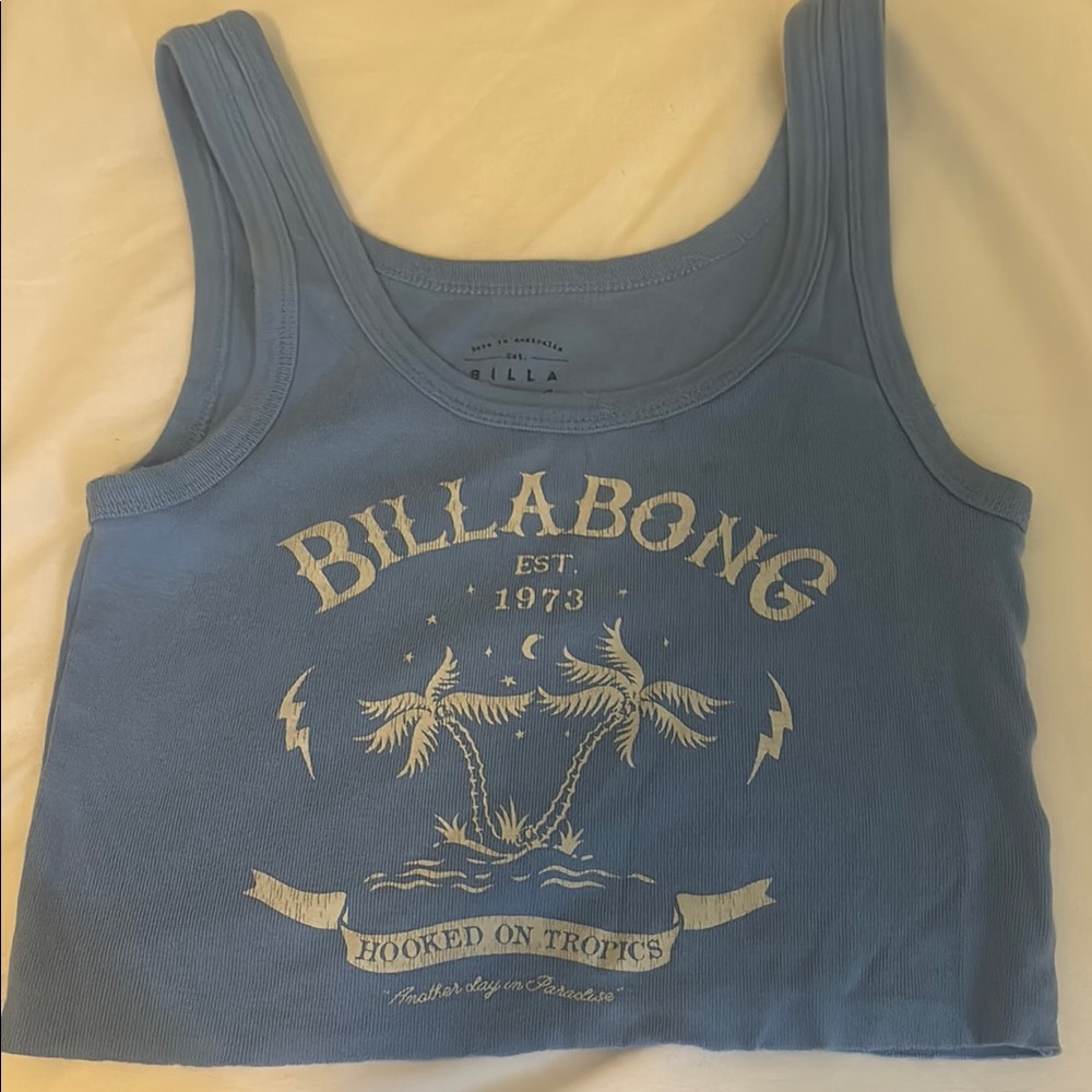 Billabong Light Blue Tropical Crop Top